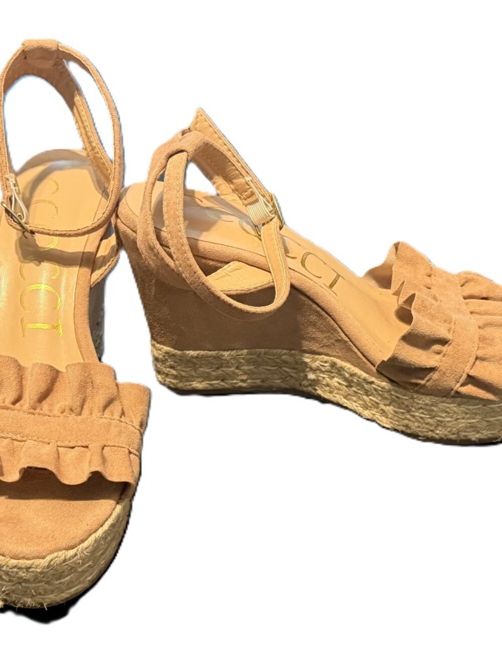 Jack Rogers Rozette Ruffle Wedge Suede 8 - Picture 3 of 8
